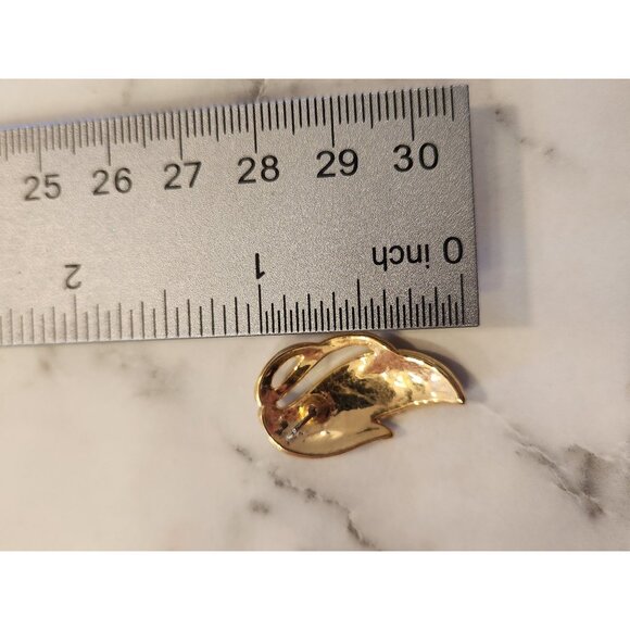 Vintage Cara Mia Purple & Gold Tone Earrings Surgical Steel Posts 1980's - Picture 5 of 5